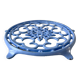 Cast iron coaster painted sky blue early twentieth century