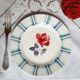 Old mismatched earthenware dinner plates
