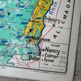 Ancienne carte scolaire : France, Nord-est, Hatier Kaeppelin.