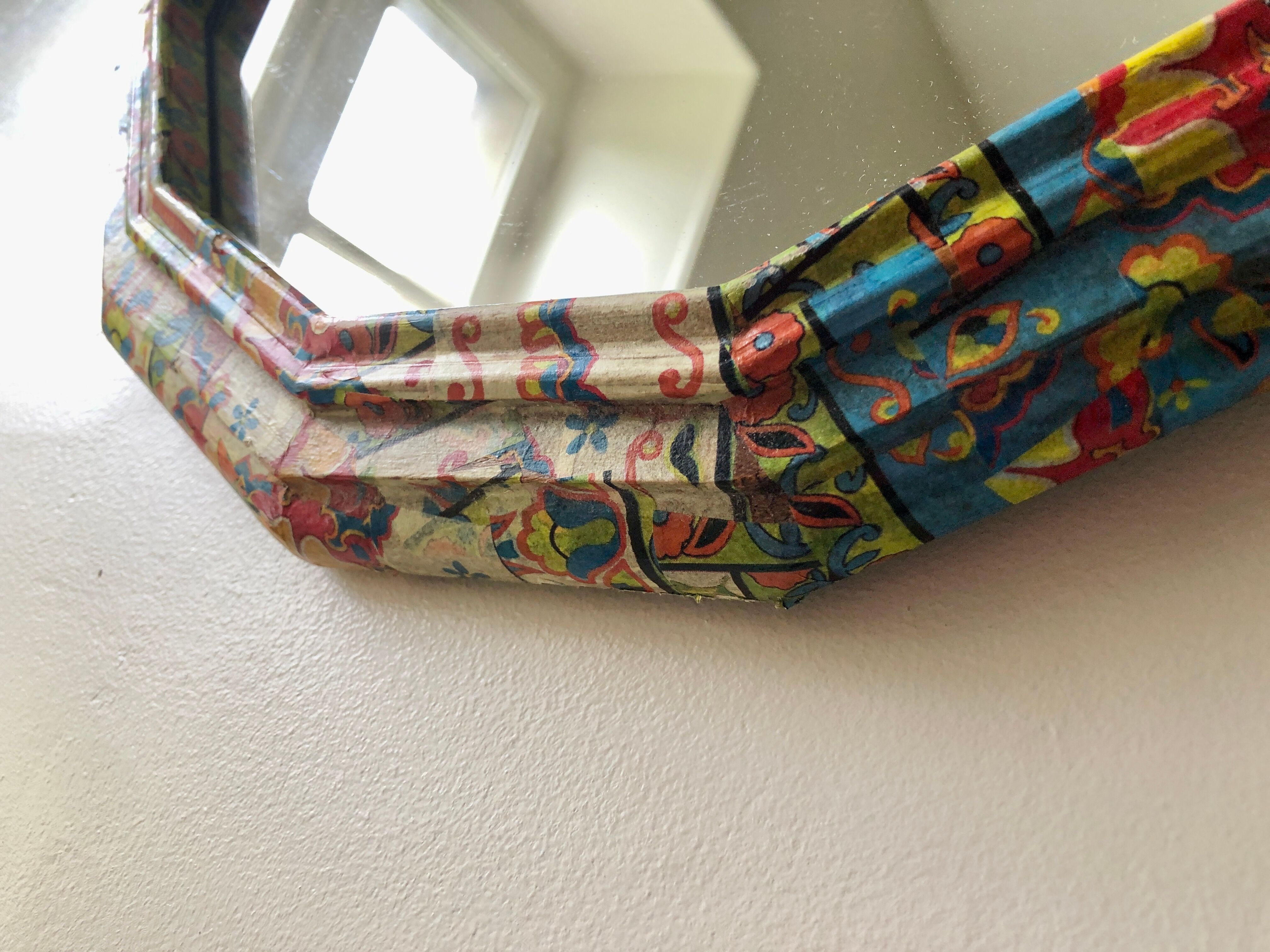 Vintage floral paper mirror