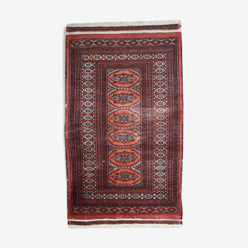 Vintage carpet Uzbek Bukhara handmade 75cm x 132cm 1960s, 1C807