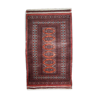 Vintage carpet Uzbek Bukhara handmade 75cm x 132cm 1960s, 1C807