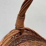Large old woven wicker log basket