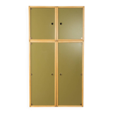 Système d'armoires Flötotto, années 1970, vert, hêtre, 4 pièces