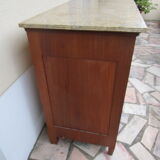 Low art-deco wood and marble chest of drawers