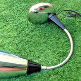1970s table lamp articulated rod, swivel head chrome metal