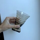 Set of 5 glasses in art deco smoked glass 30s