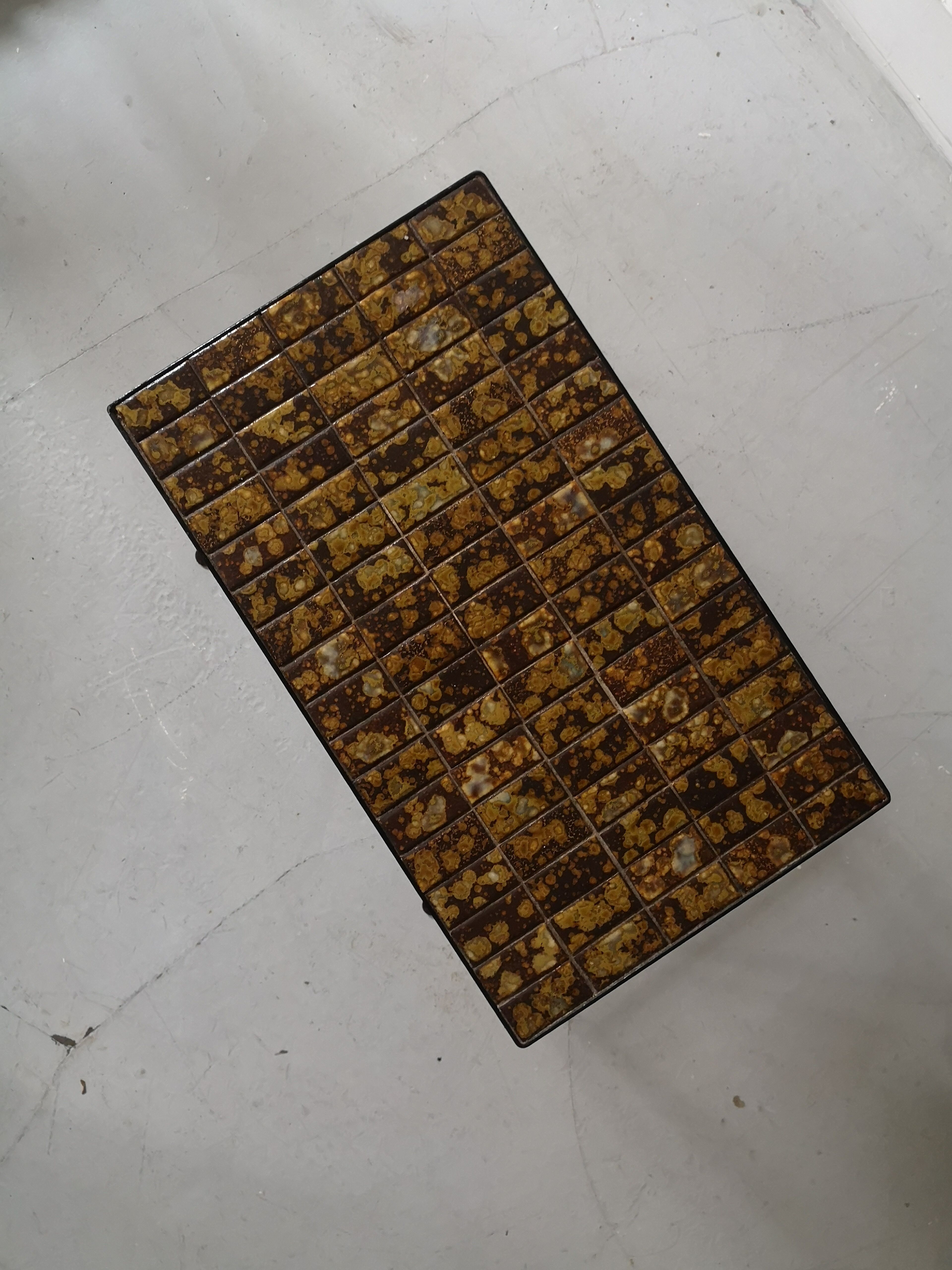 selette side table in ceramic and metal, 1950