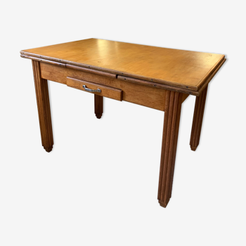 Table séjour bois rallonge vintage