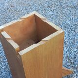 1950s round oak table, 2 heights, central quadripod leg