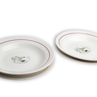 Set of 2 pairs of plates Salins, model 'Spring'