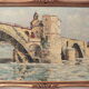 Avignon, the Saint Bénezet bridge, oil painting on panel signed B. Theaux