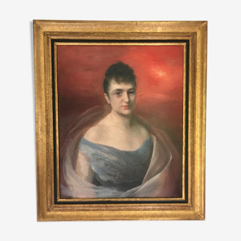 Old painting portrait of a woman
