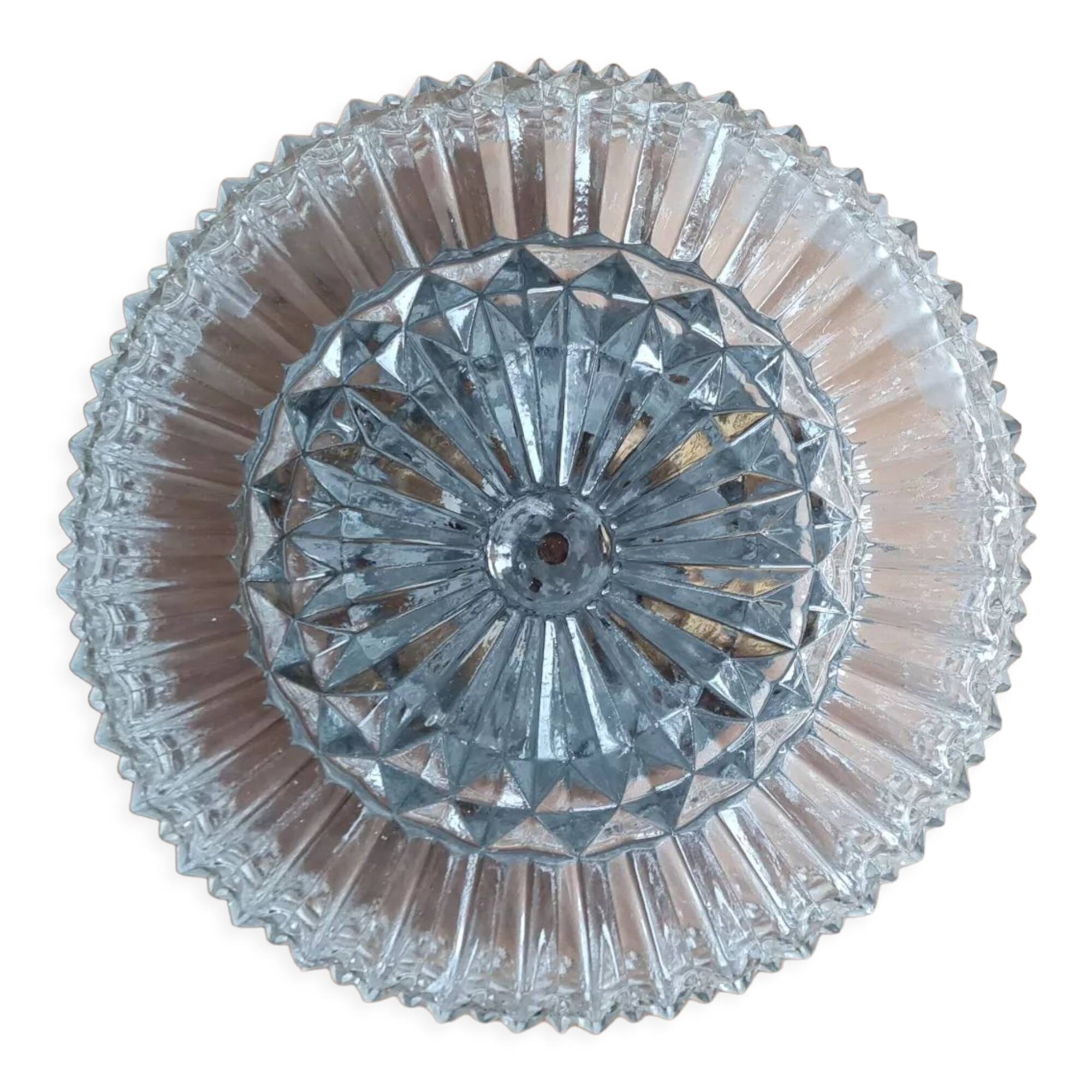 Plafonnier en verre ciselé