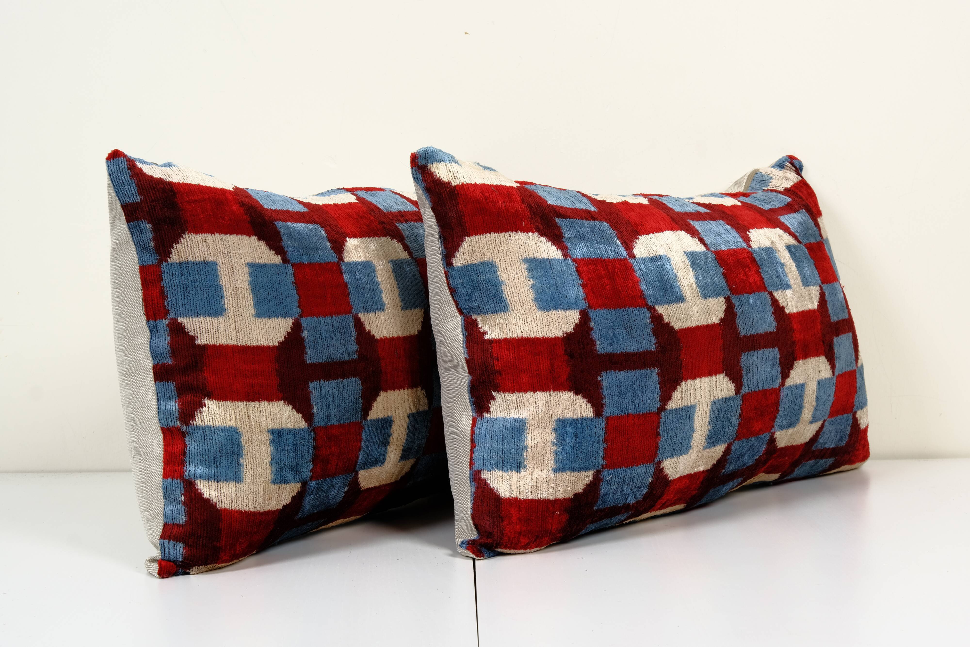 Set of two silk velvet pillow covers