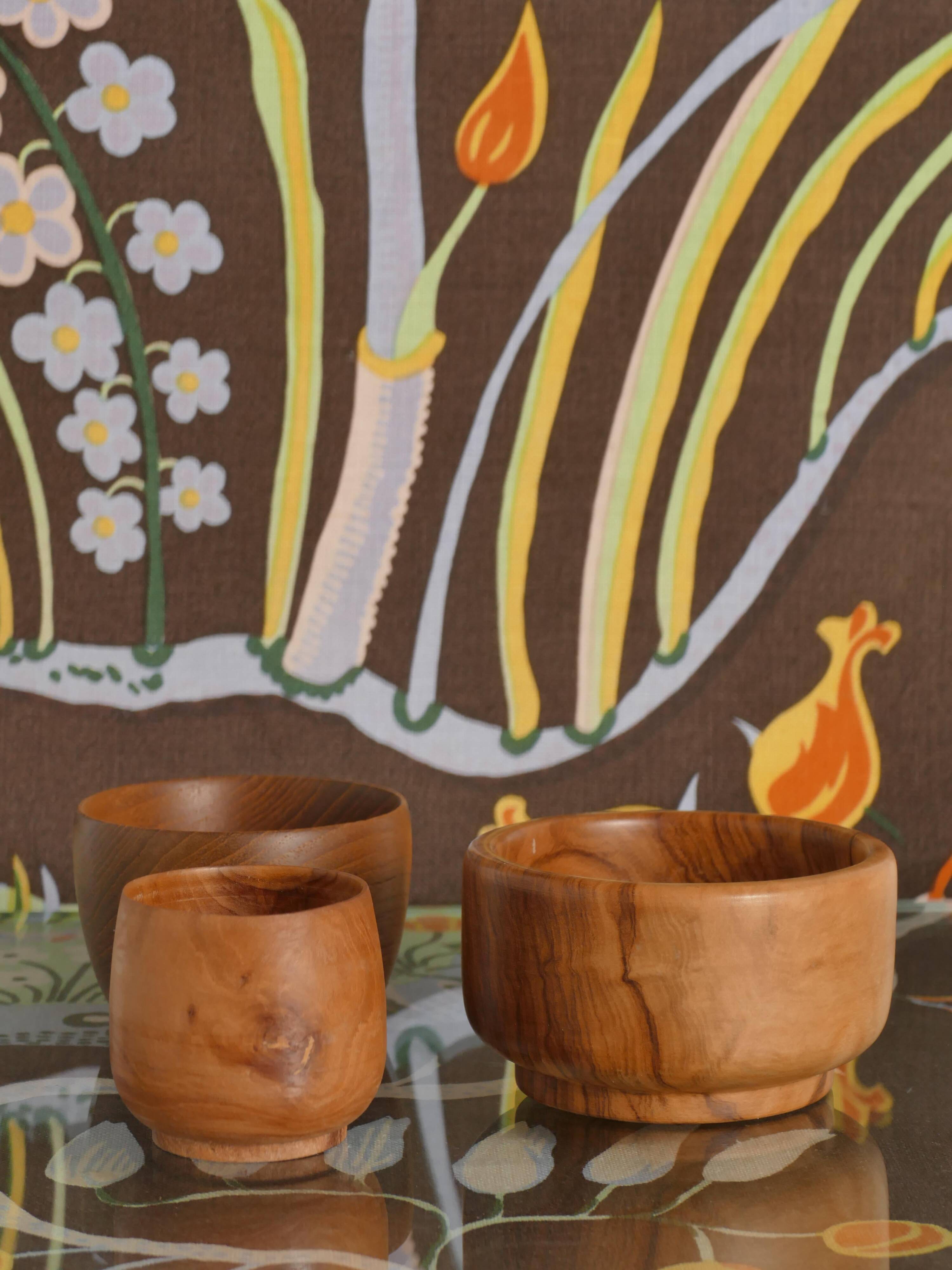 Mid-Century Modern Wood Bowls, Sweden, Set of 3