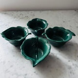 Service of 5 green leaf verrines