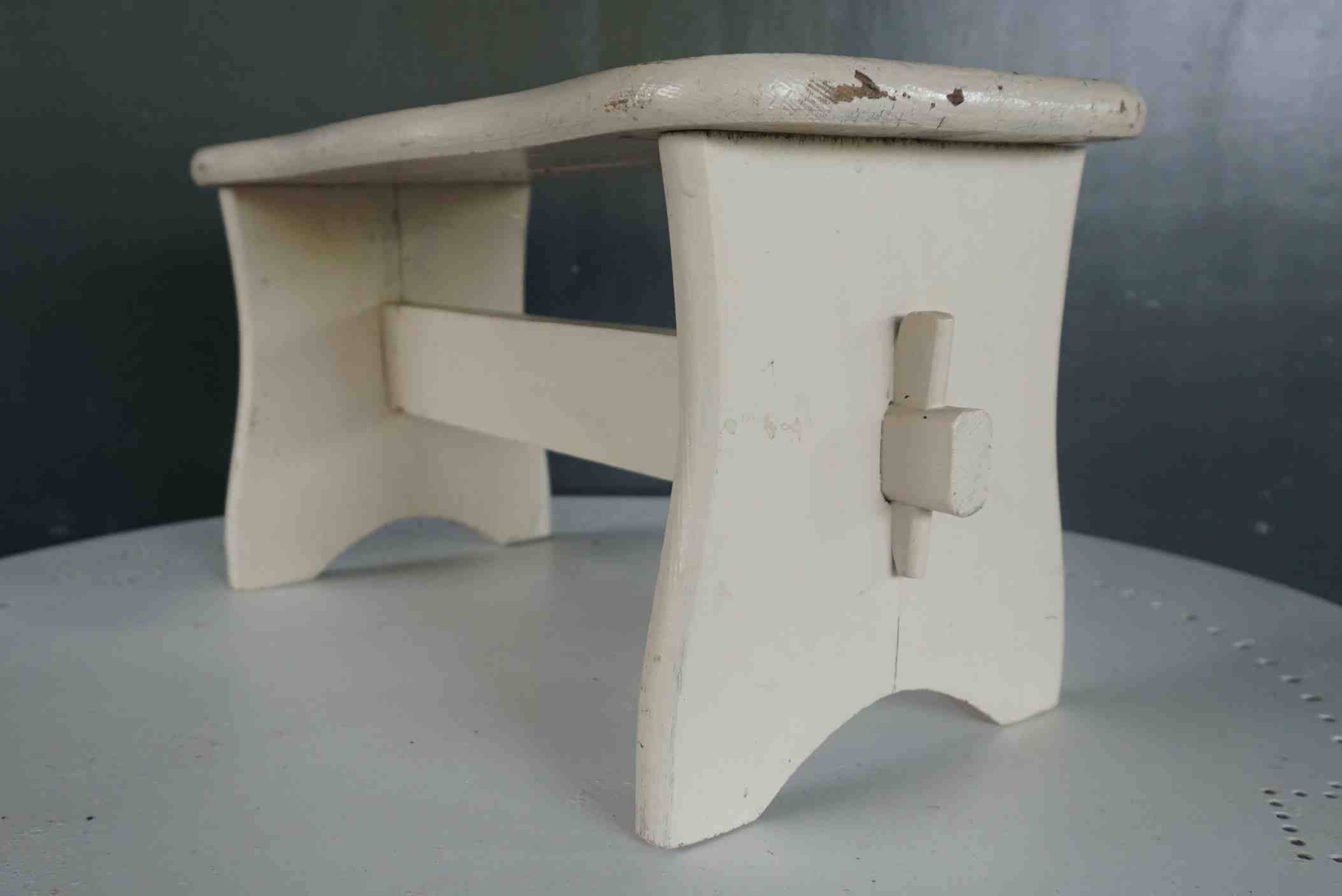 Vintage repainted farmhouse stool or footrest