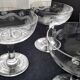5 Coupes à champagne Vintage  Décor meulé