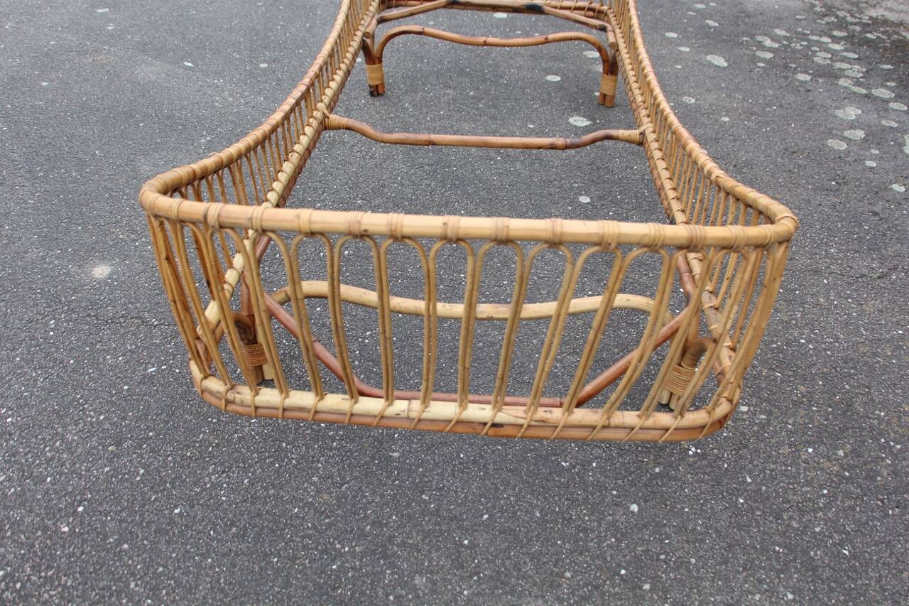 Vintage Italian rattan bed