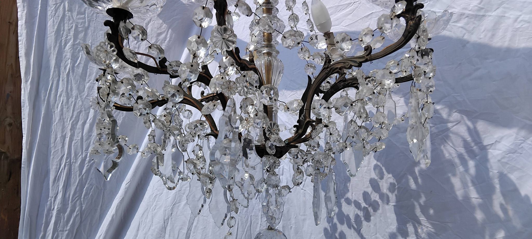 4 vintage crystal chandelier pendants