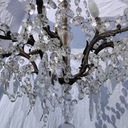 4 vintage crystal chandelier pendants