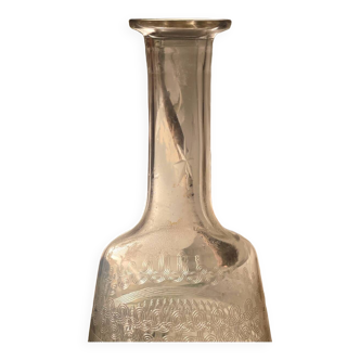 Etched glass carafe