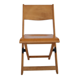 Paire de 3 chaises des années 60, design danois, pliantes, contreplaqué