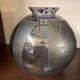Vase art deco d'argyl annees 30 en verre souffle et decor floral a l'acide