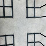 Postmodern metal magazine rack, black, 1980s.