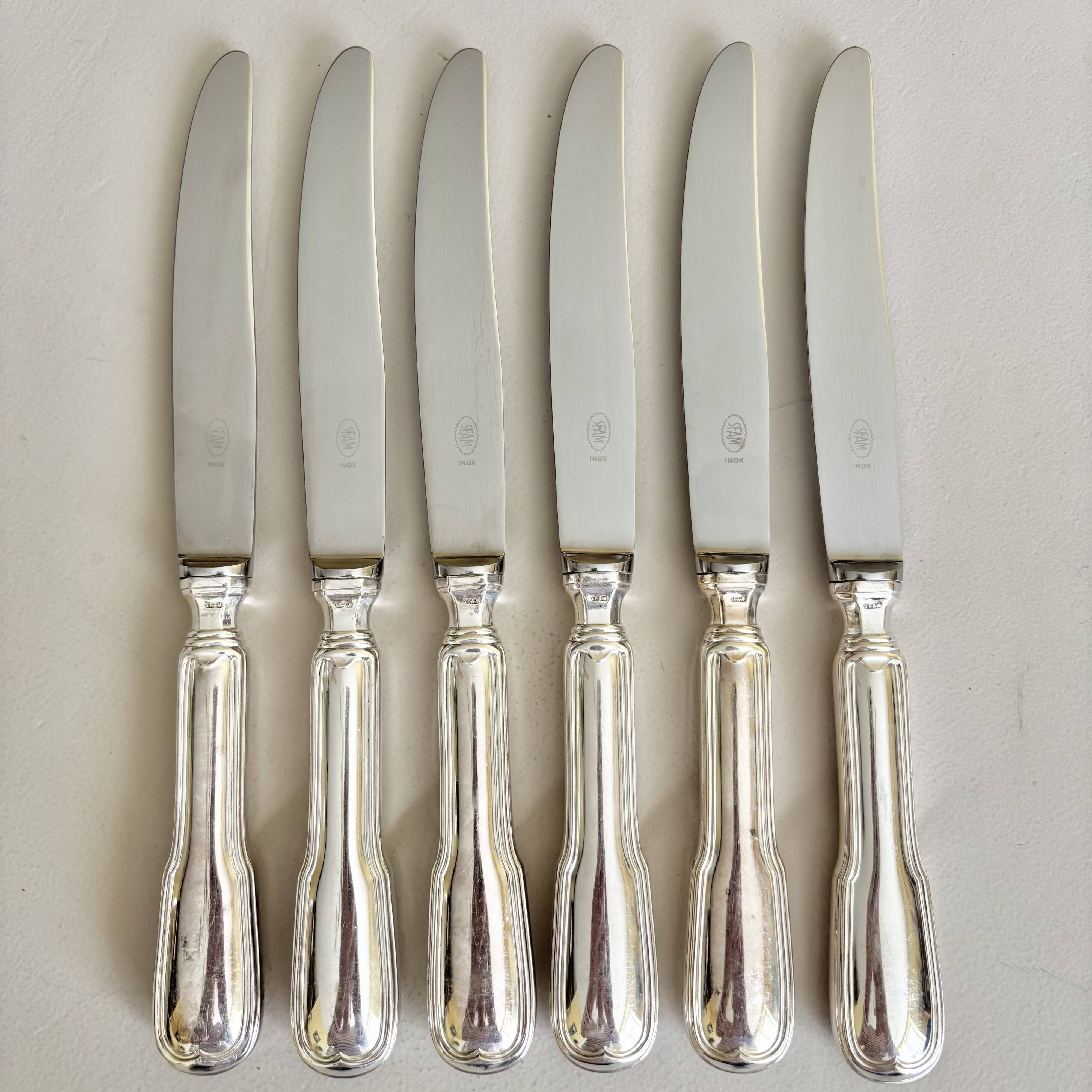 6 vintage stainless steel knives
