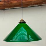 Old green opaline lamp