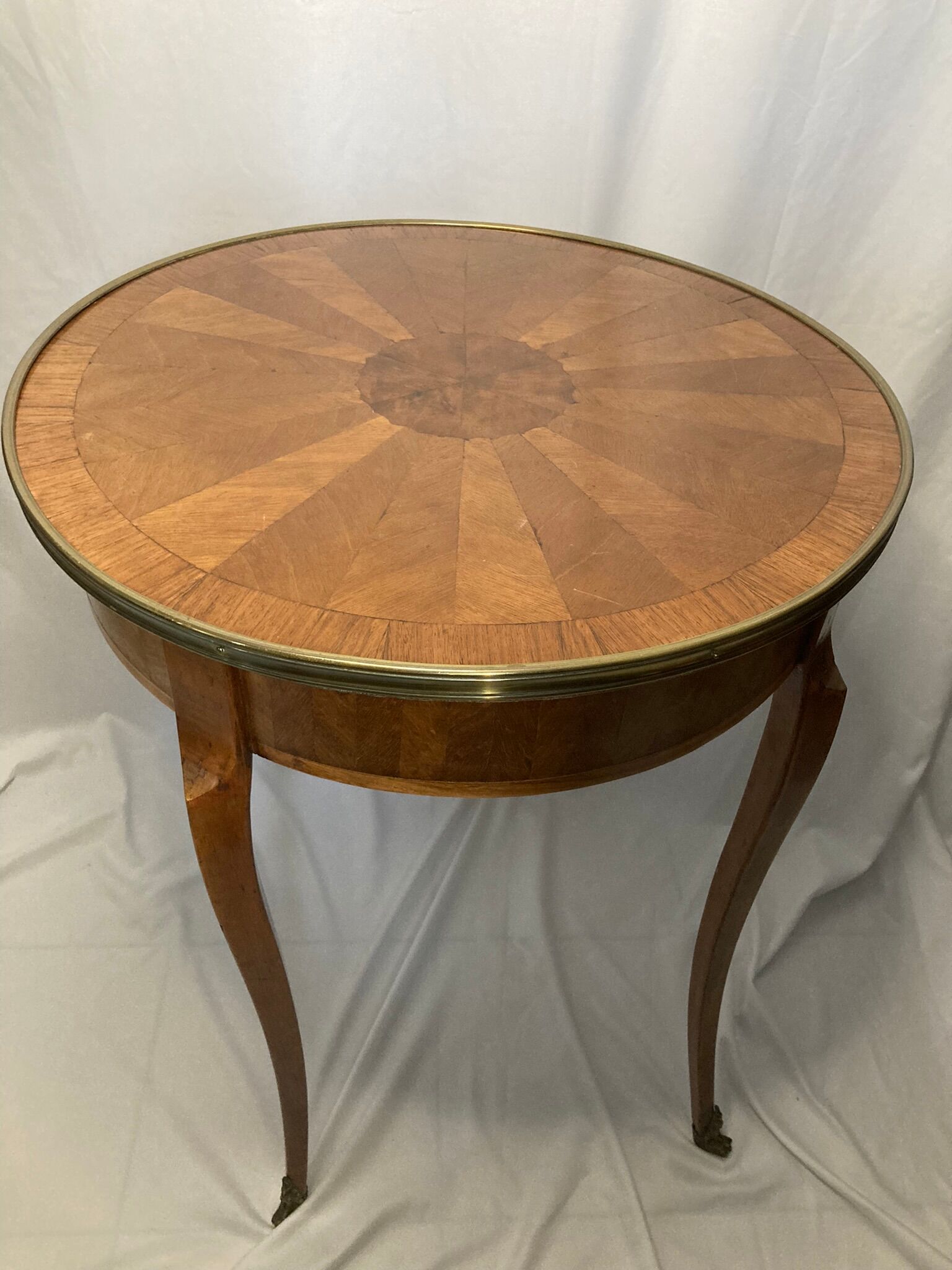 Old pedestal table style Louis XVI marquetry late nineteenth