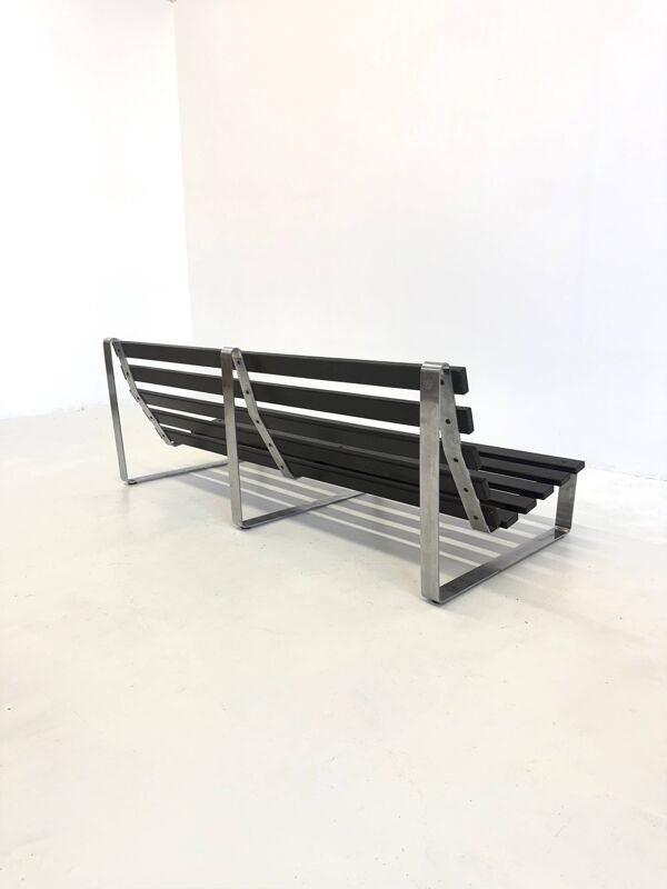 Banc à lattes vintage par Kho Liang Ie pour Artifort