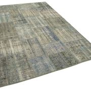 Hand-knotted oriental vintage 175 cm x 245 cm grey patchwork carpet