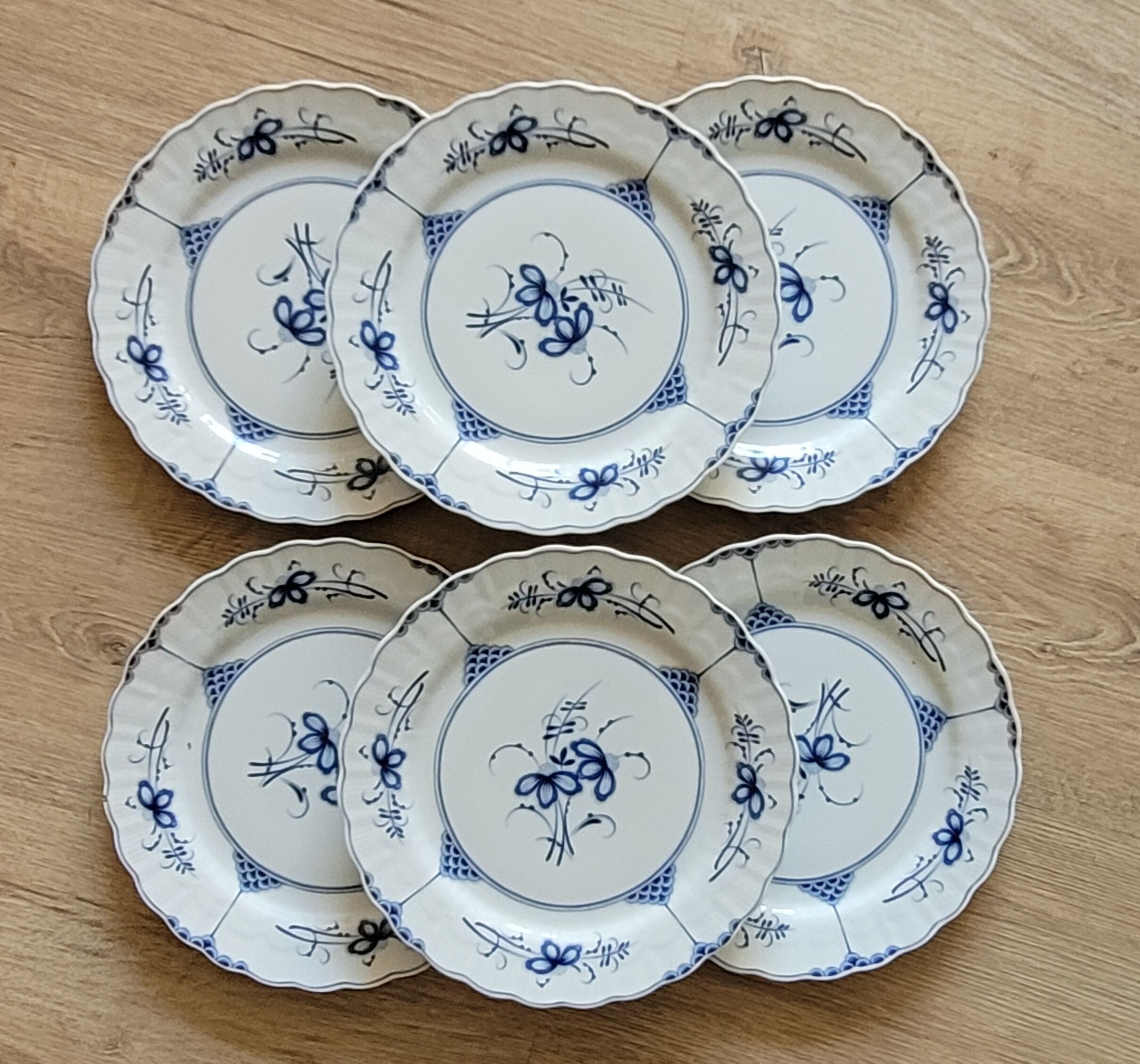 Set 6 flat plates Echt Kobalt
