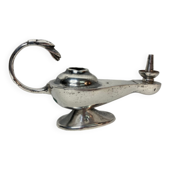 Old silver oil lamp with hallmarks from the end of the 19th century
