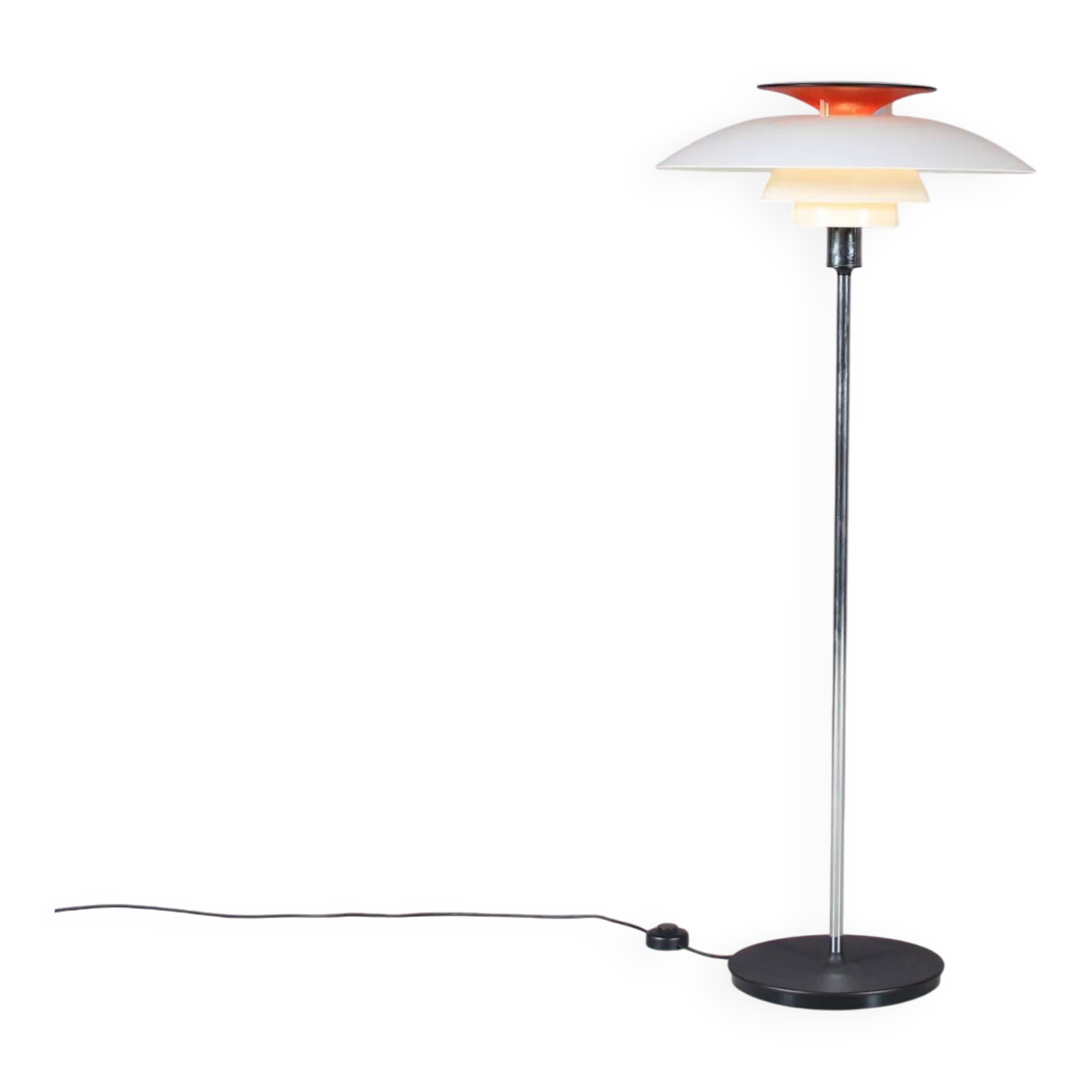 1970s Poul Henningsen “PH80” floor lamp for Louis Poulsen, Denmark