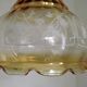 Français vintage signé Vianne plafonnier en verre ambré décoration florale 4523