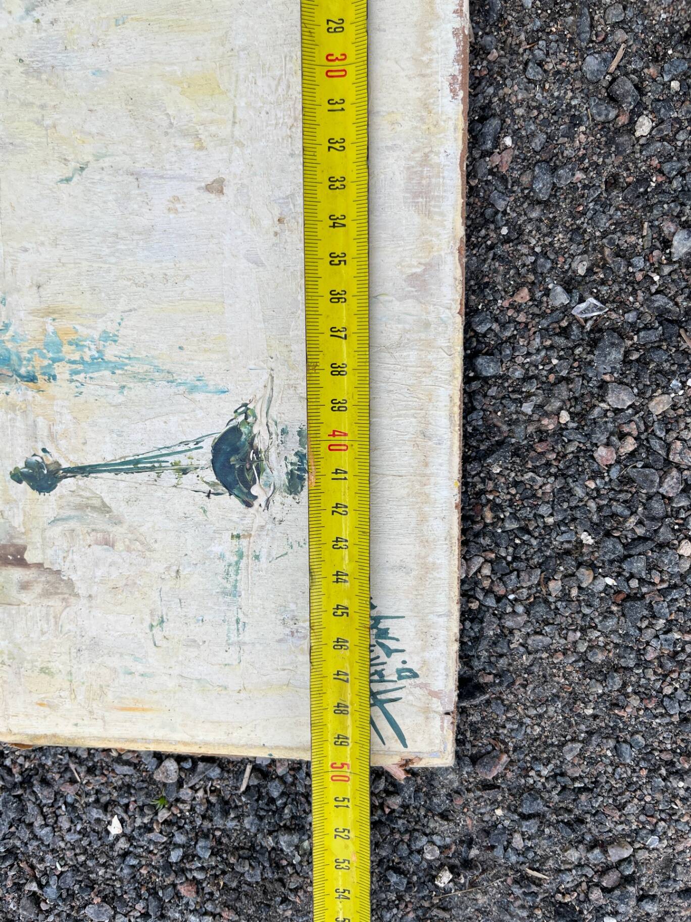 Animated view of a table with sailboats, signed.