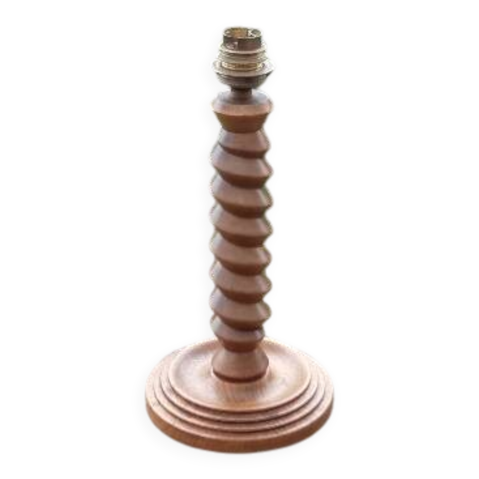 Art Deco turned wood lamp