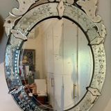Bevelled venetian mirror, pediment, high 114 cm