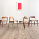 Ensemble de 4 chaises de salle à manger modèle 75 en teck, Niels O. Møller