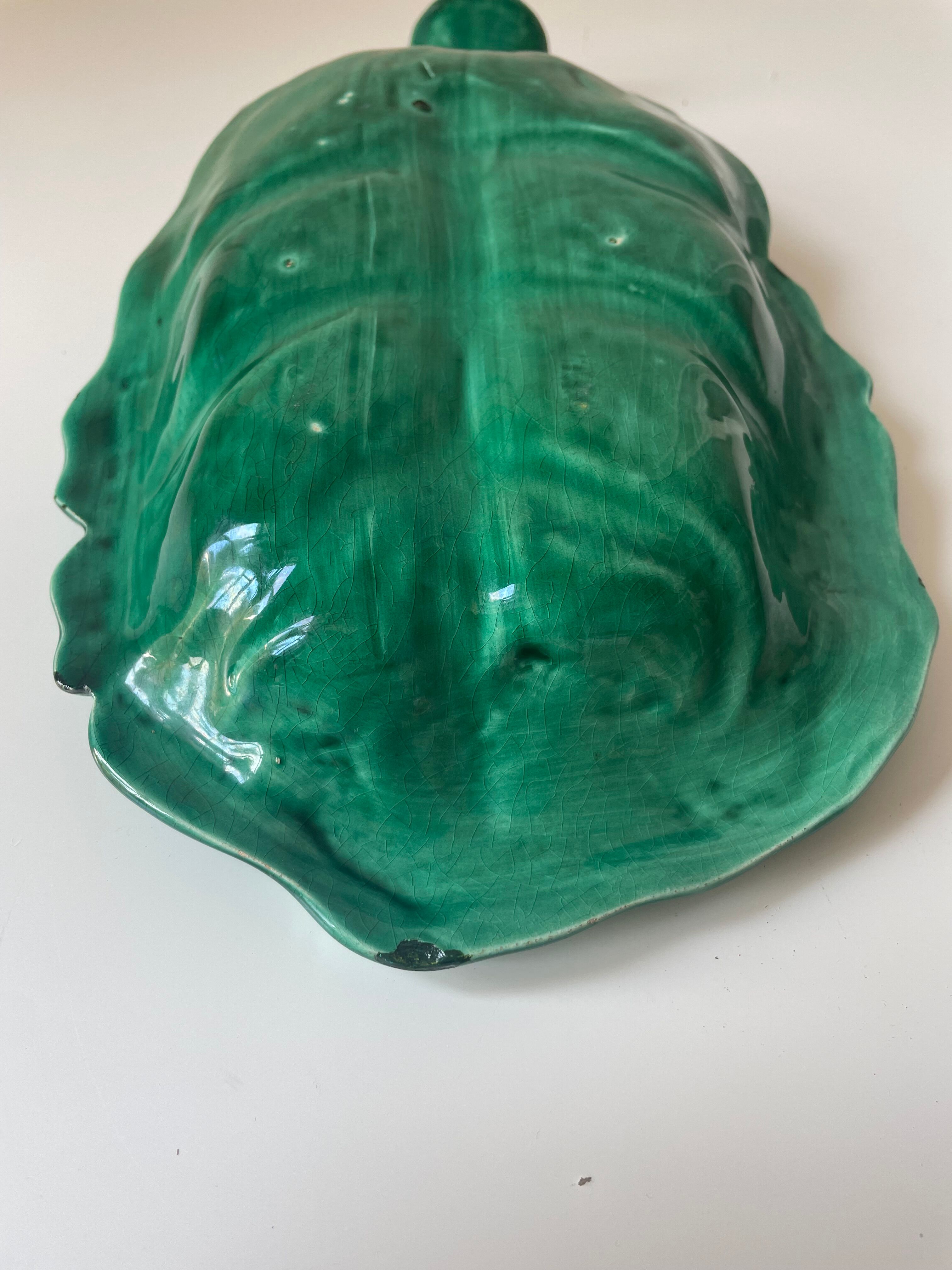 Vallauris ceramic leaf dish