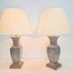 Vintage Asian Table Lamps in Pewter and Brass, 1950s, Set of 2