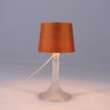 Lampe en verre givré et soie sauvage