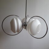 Suspension chrome and glass chandelier