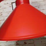 Vintage up and down pendant light in red and white lacquered metal