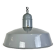 Lampe suspendue en émail gris industriel, années 1960