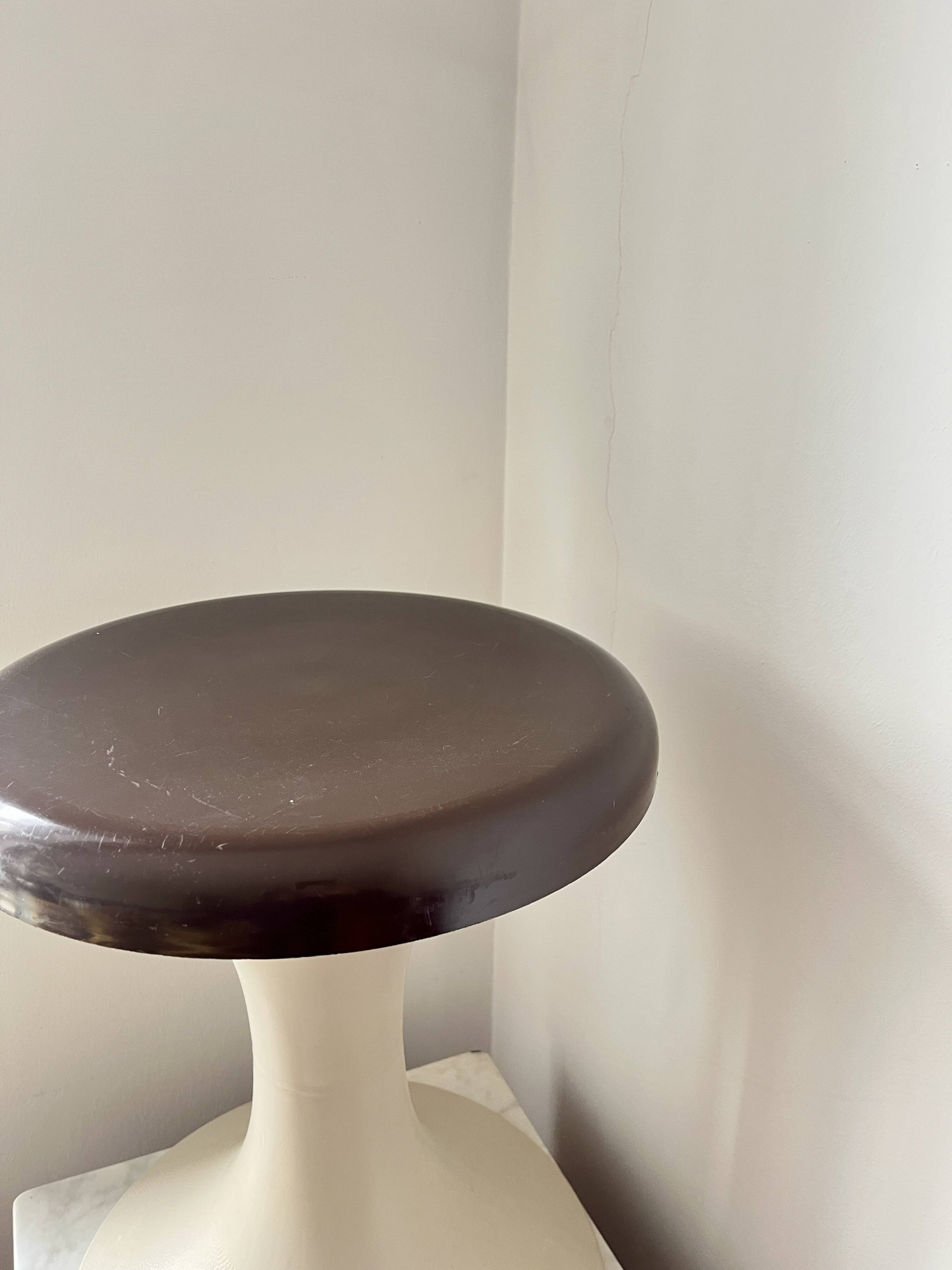Vintage GDR Space Age brown plastic Tulip Stool, 1960s